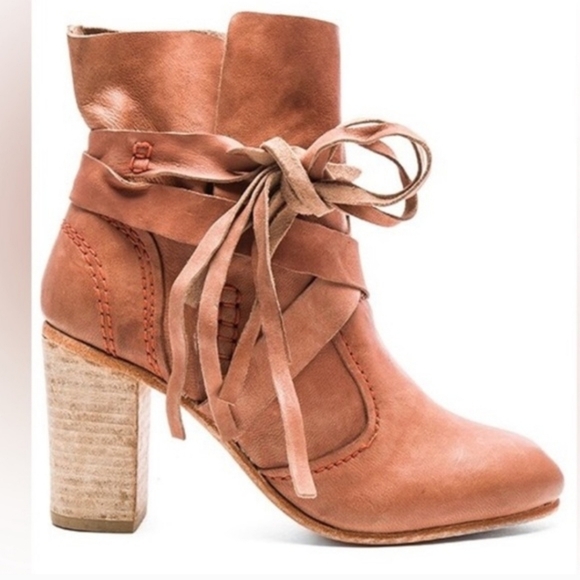Free People Seven Wonders Ankle Boots in "Brick" (Distressed Leather) - Picture 2 of 9